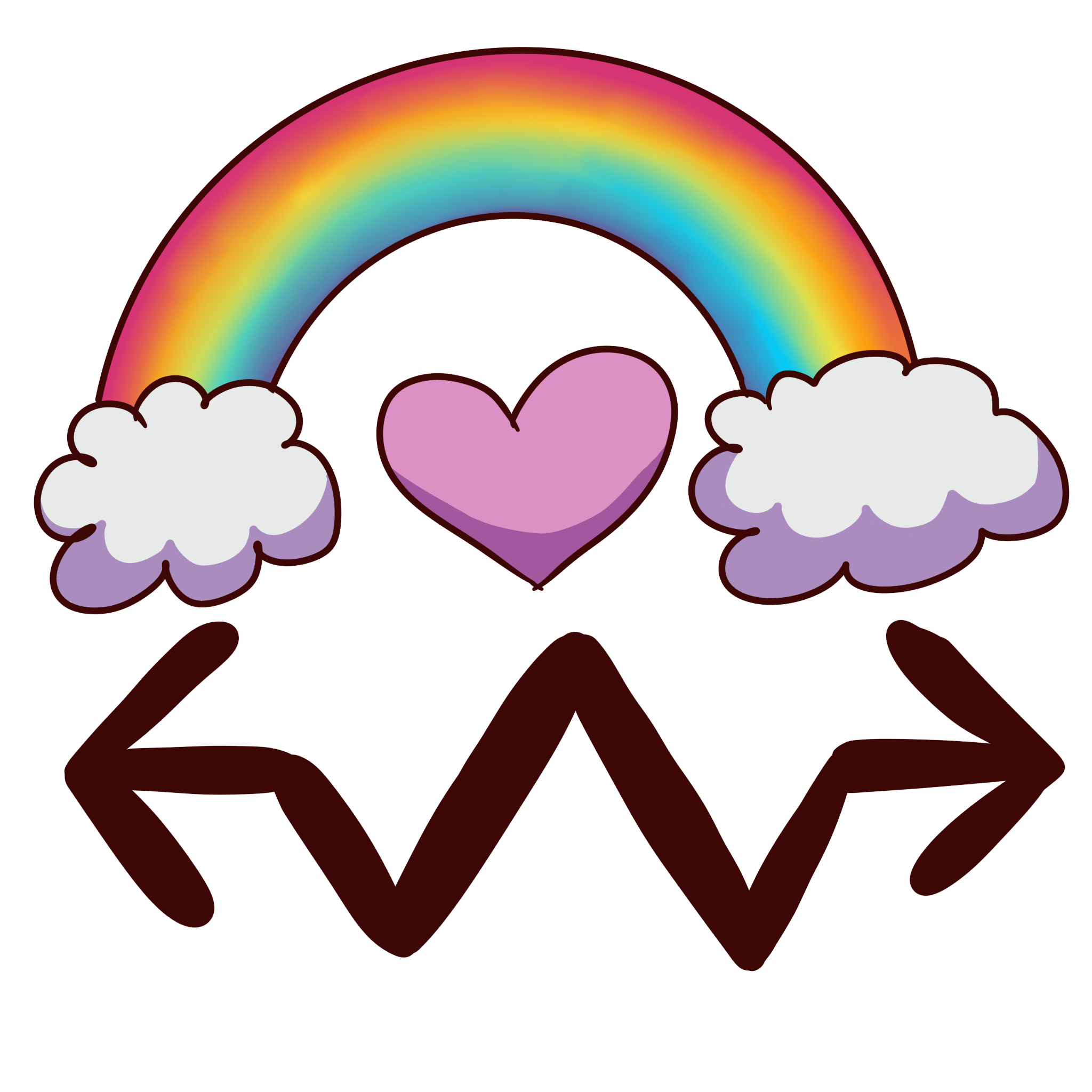 image of a rainbow a heart and the psywiggle